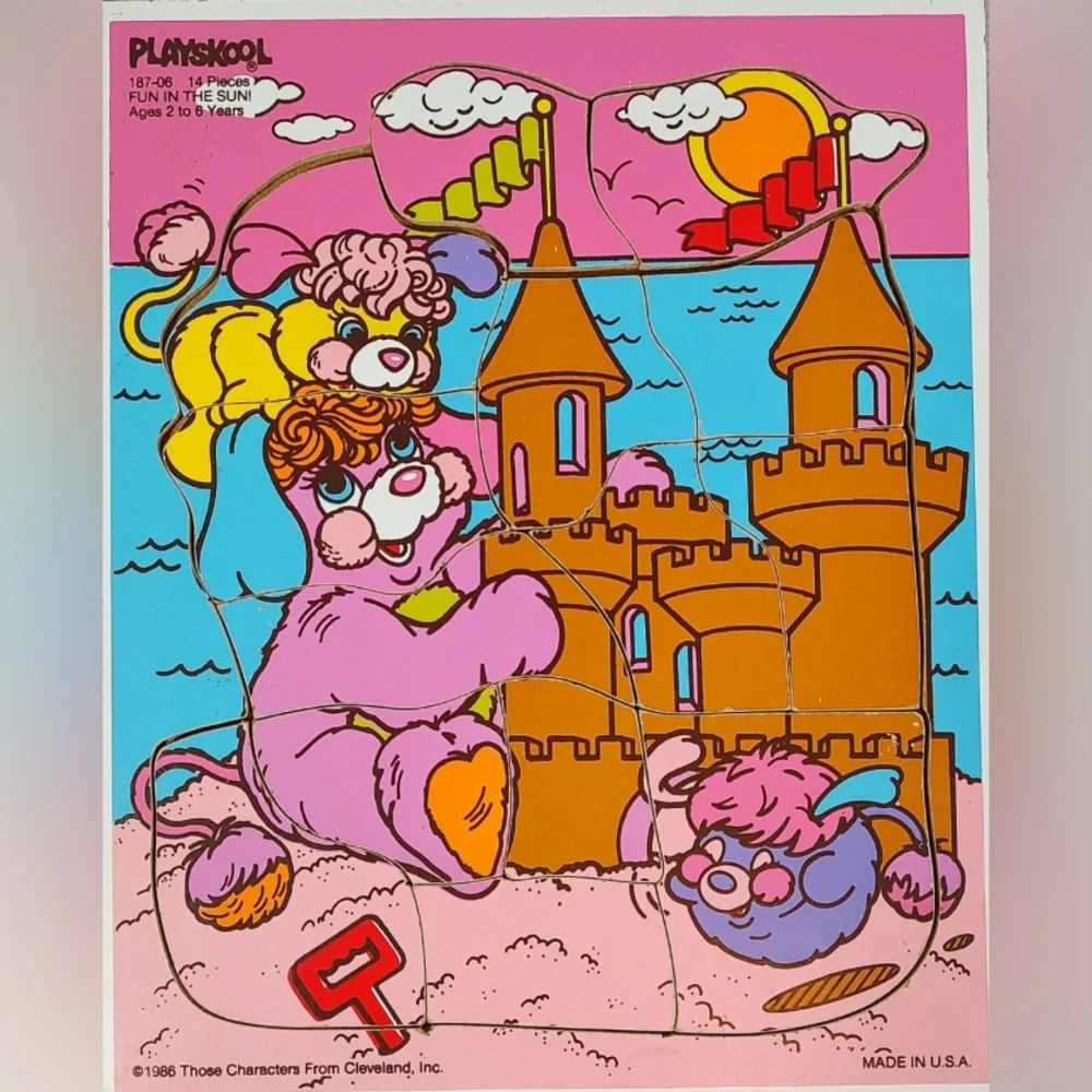 Vintage 1986 Playskool Popples “Fun in the Sun” Puzzle Wood Puzzle Made in USA